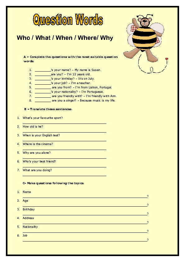 445 Wh- English ESL worksheets pdf &  doc