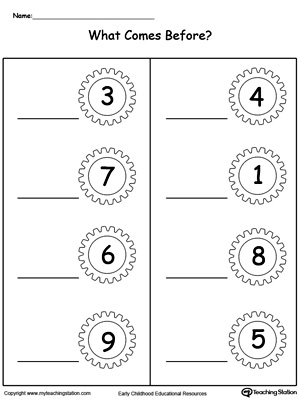 FREE* What Number Comes Before | MyTeachingStation.com