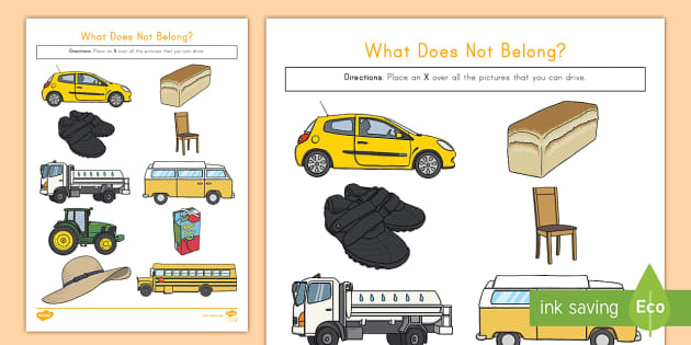 what does not belong worksheet