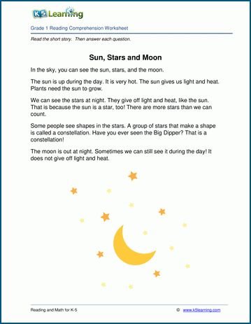 Sun, Stars and Moon | Worsheets library