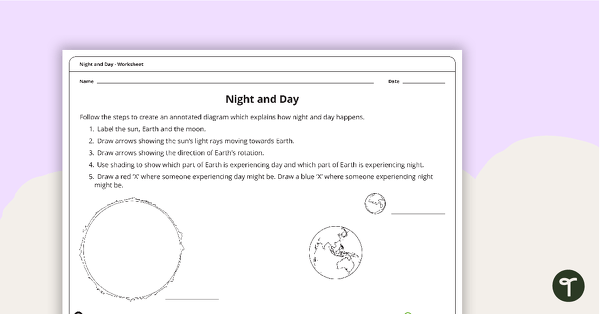 what does the sun do at night math worksheet answers
