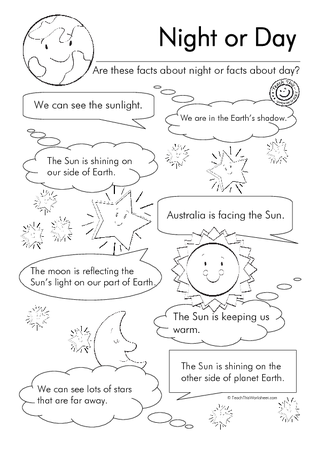 what does the sun do at night math worksheet answers