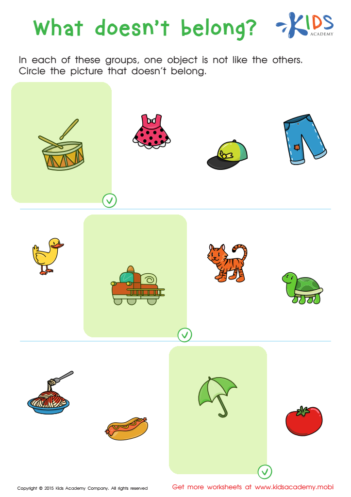 what doesn t belong worksheet