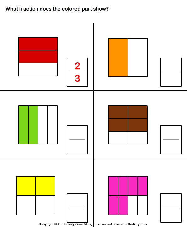 what fraction is shaded worksheet
