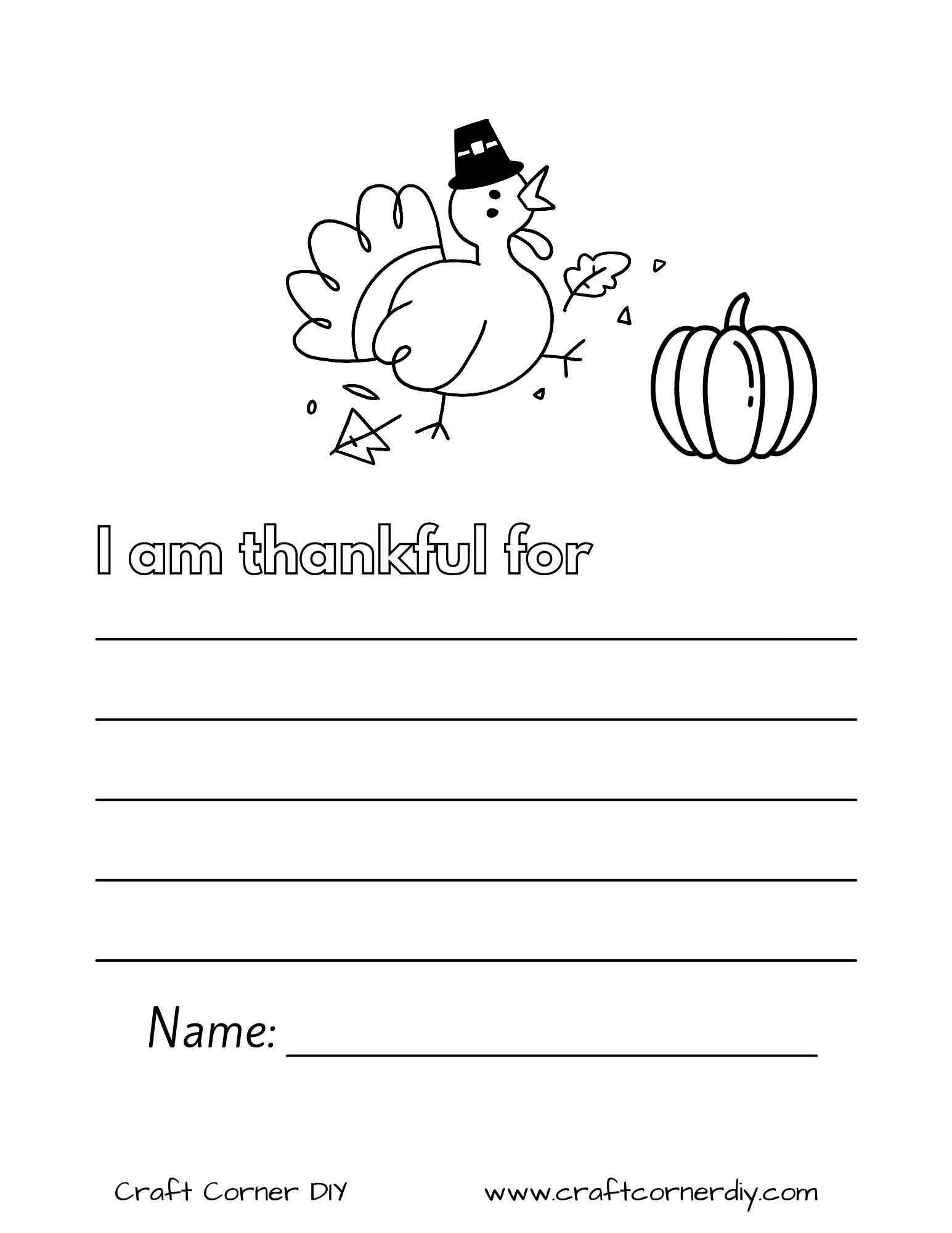 I Am Thankful For Worksheets Free Printable | Craft Corner DIY