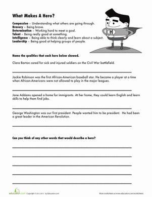 What Makes a Hero? | Worksheet 
