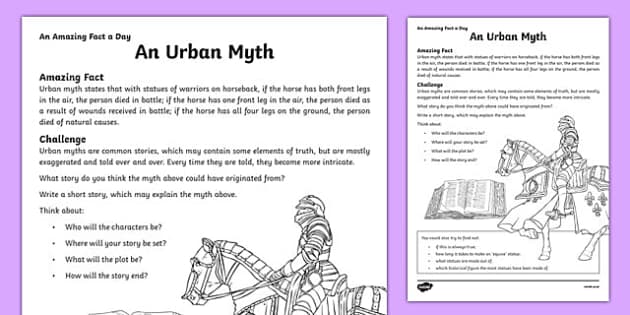 what is a myth worksheet