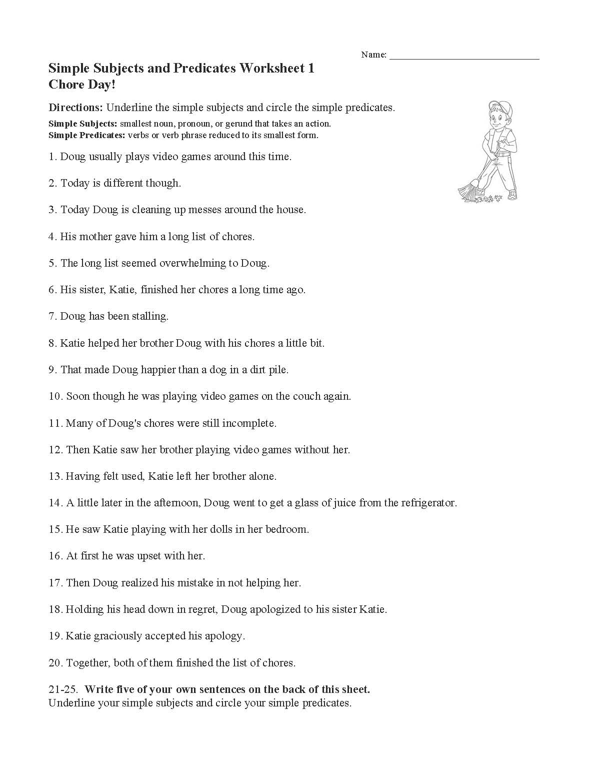 what is a sentence worksheet