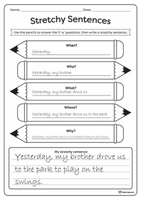 what is a sentence worksheet