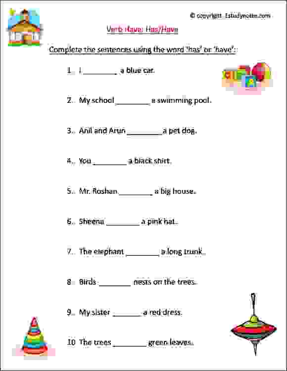 what is a verb worksheet