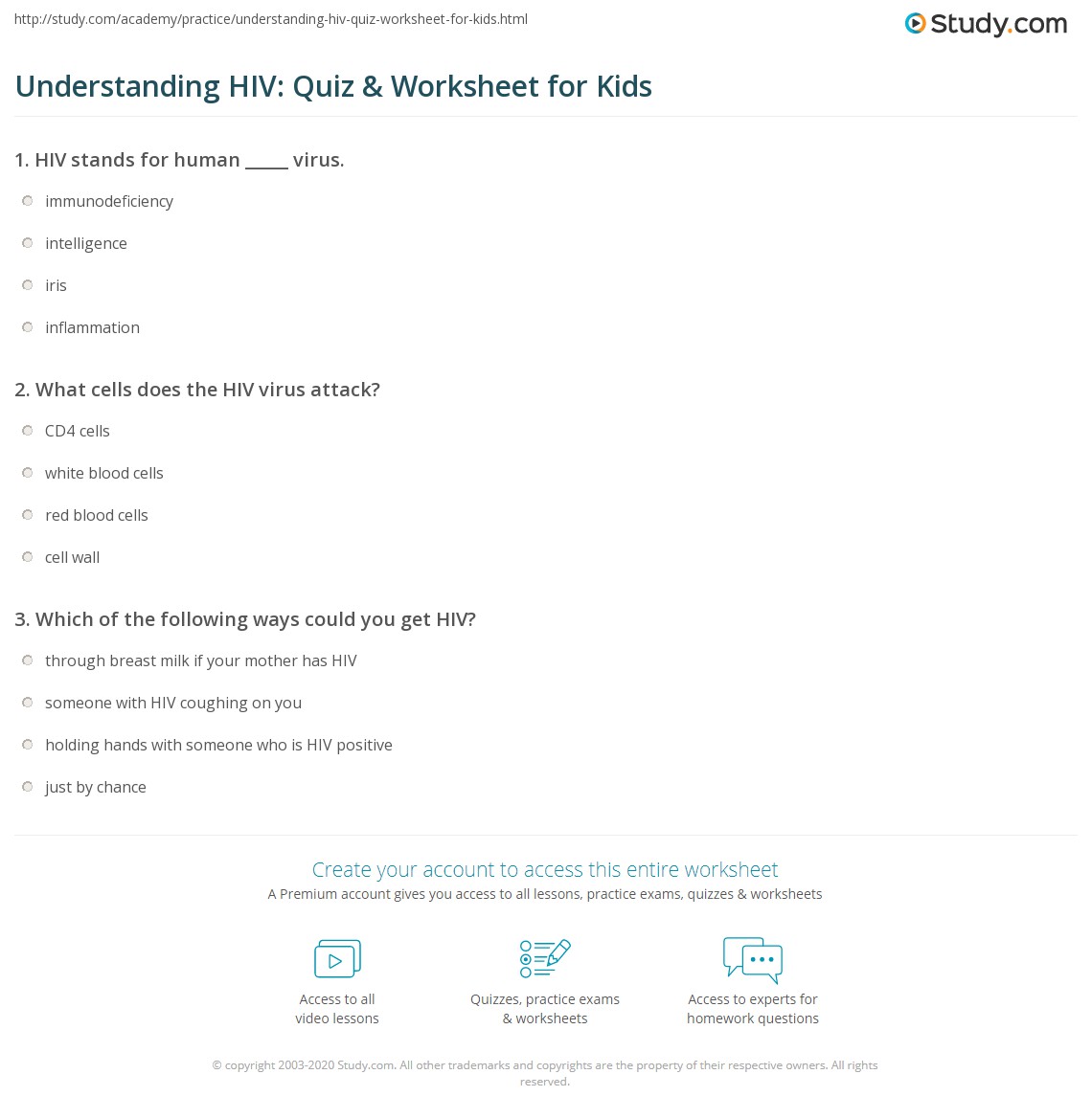 Solved Chapter 10 Worksheet 1 Fill in the Blank 1. AIDS is | Chegg.com