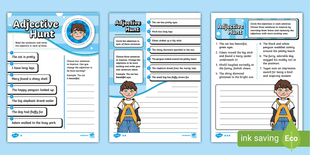 Finding Adjectives Worksheet KS1 | Primary Resources