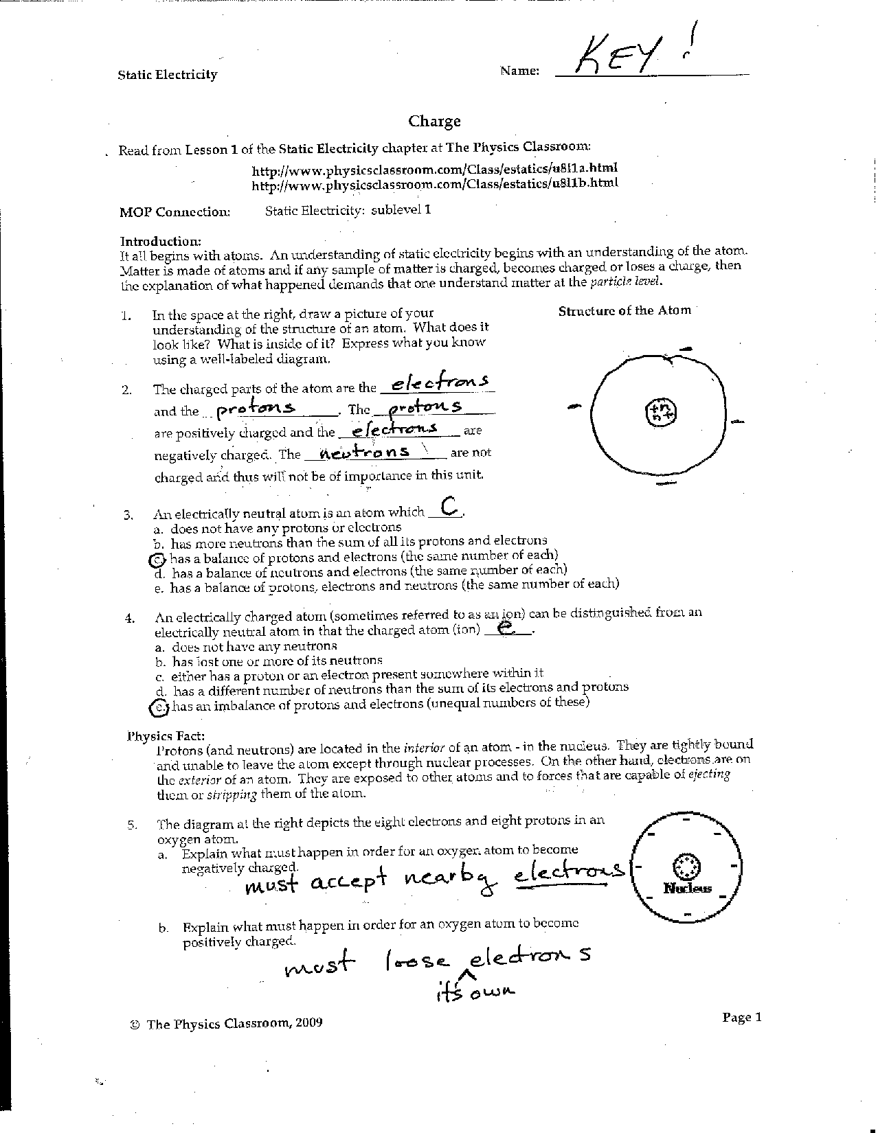 what is electricity worksheet answers