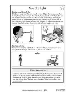 How light sources help us see | 5th grade Science Worksheet ...