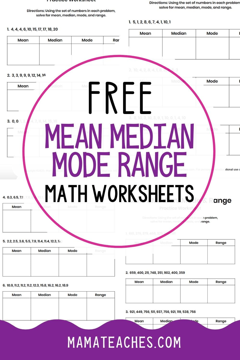 what is mean median mode and range worksheet
