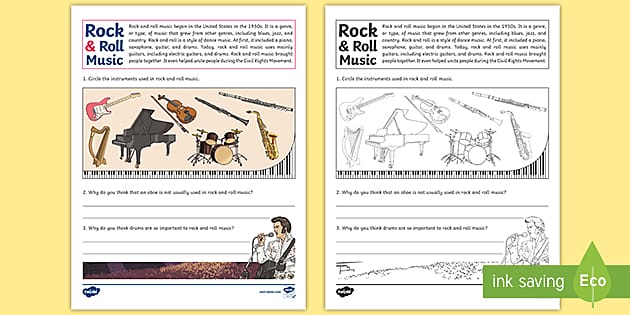 what is rock n roll math worksheet