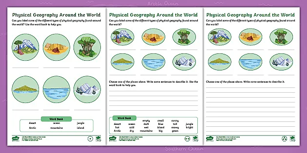 what is the first page in a geography book worksheet