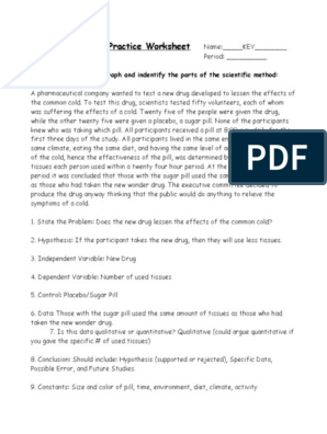 Scientific Method Practice Worksheet Key | PDF | Placebo ...