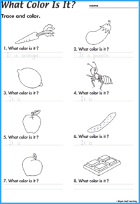 What Color Is It? Worksheet | Maple Leaf Learning Library