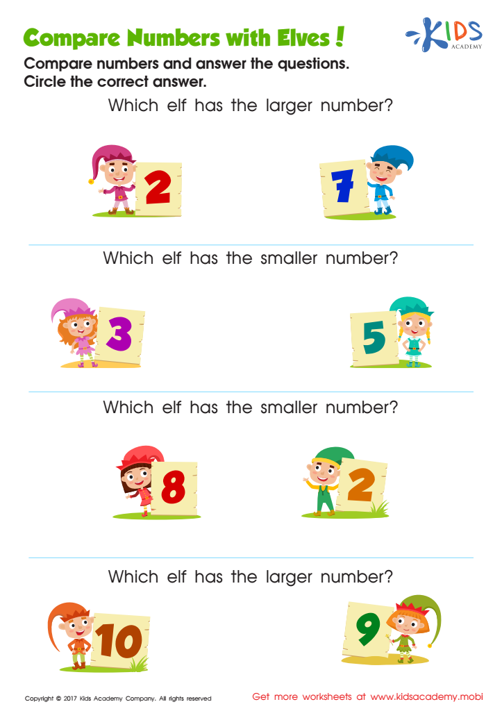 what number is greater worksheet kindergarten