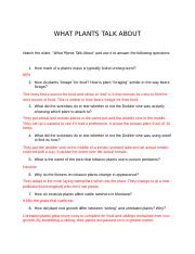 what plants talk about worksheet