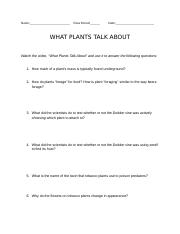 what plants talk about worksheet