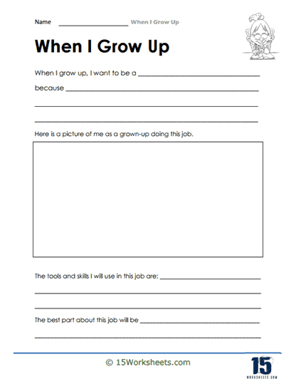when i grow up i want to be worksheet