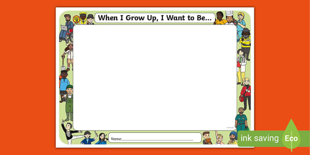 when i grow up i want to be worksheet