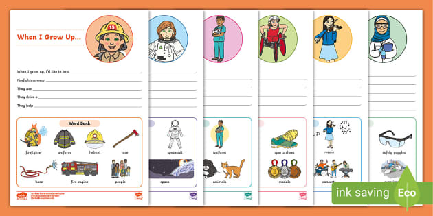 when i grow up printable worksheet