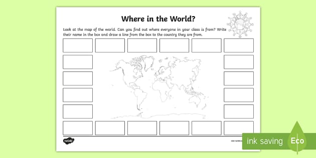 where in the world worksheet