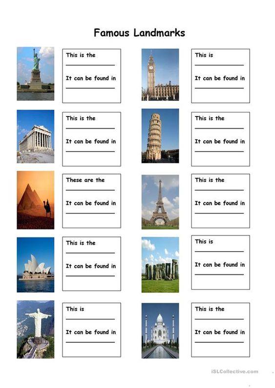 Famous Landmarks Around the World Worksheet | ✔️ ✔️ ✔️ ITTT