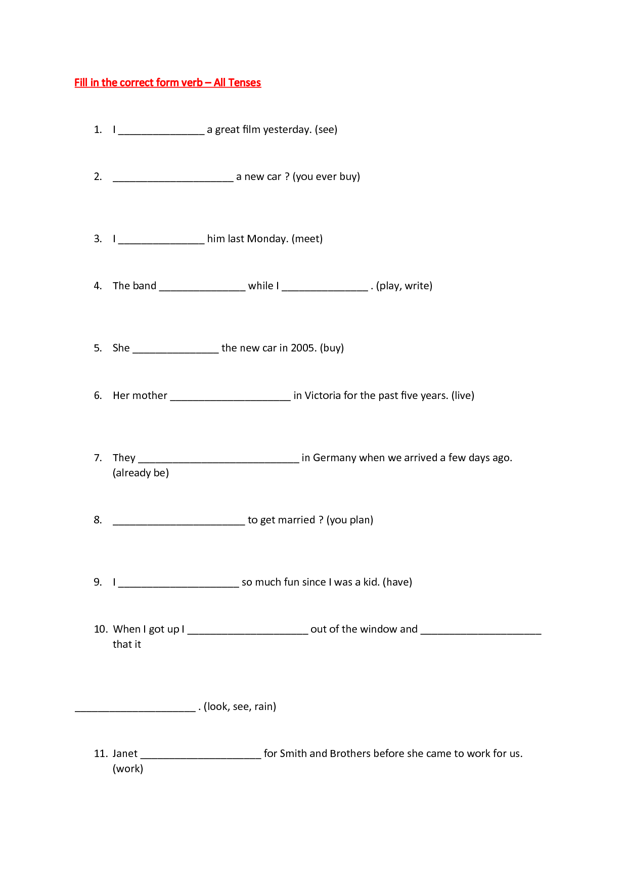 where the past and the present meet worksheet answers