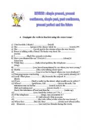 Review : simple present, present continuous, simple past, past ...