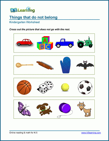Things that do not belong worksheets | Worsheets library
