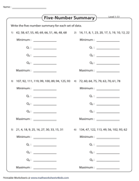 whisker plots worksheet