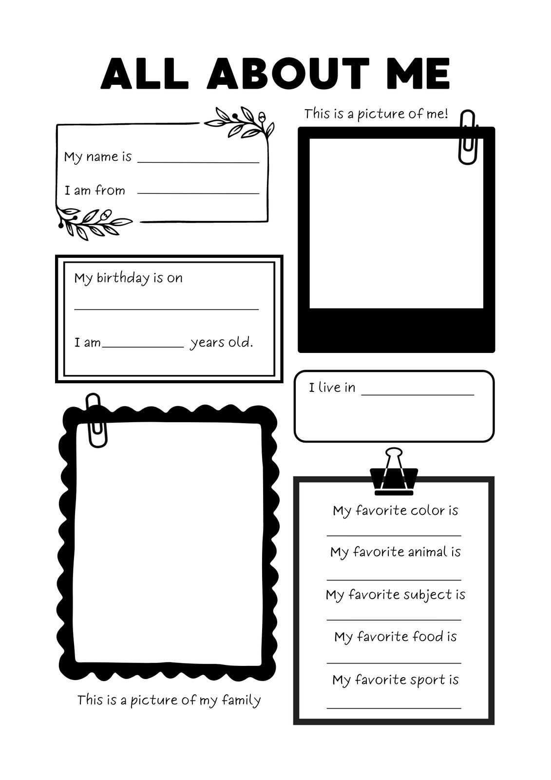 who am i worksheet high school