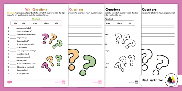 Wh Questions ESL Games Activities Worksheets