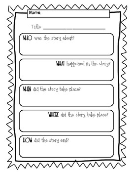 5ws (Who what when where why/how) Reading Comprehension Questions ...