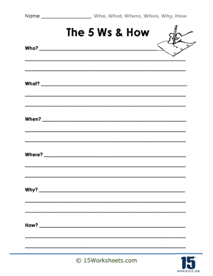 Who, What, Where, When, Why, How Worksheets - 15 Worksheets.com ...