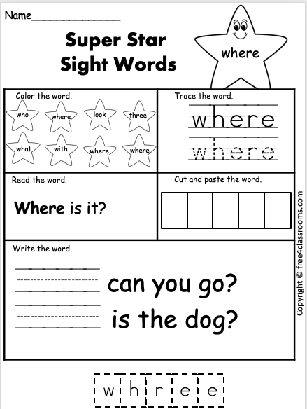 who what when where why worksheet for free