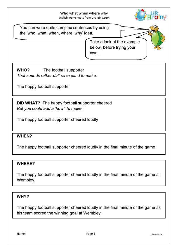 Who, What, When, Where, Why Worksheet - Worksheets Library