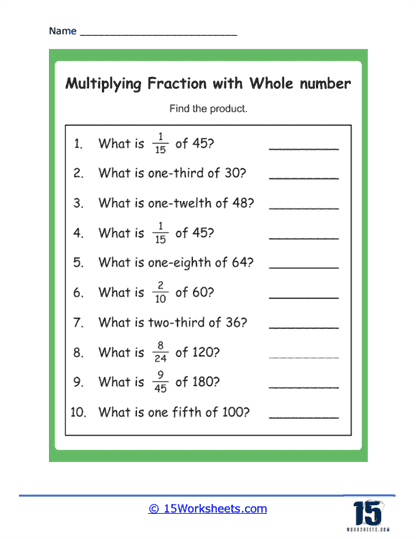 whole numbers worksheet