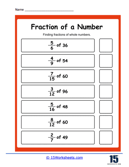 Fractions of a Whole Number Worksheets - 15 Worksheets Library