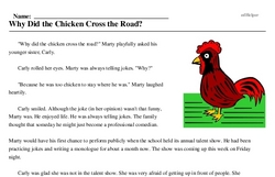 why did the chicken cross the road math worksheet answers