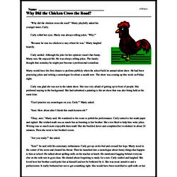 why did the chicken cross the road math worksheet answers