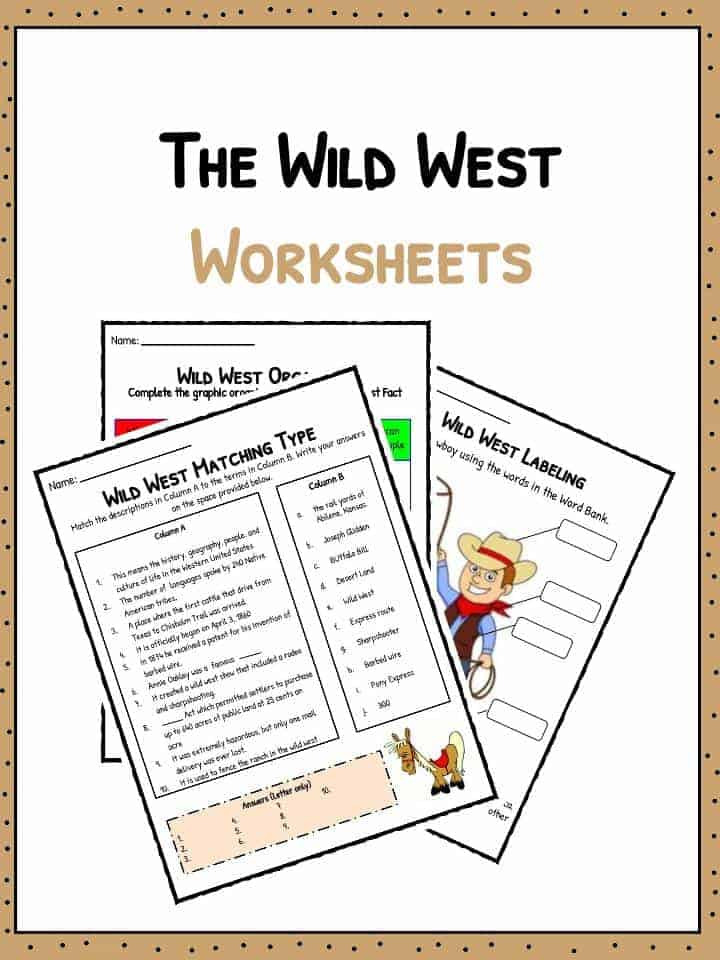 Old Wild West Facts, Information &  Worksheets For Kids