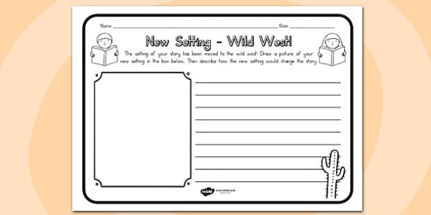 New Setting Wild West Comprehension Worksheet (teacher made)