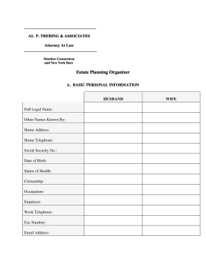 will preparation worksheet