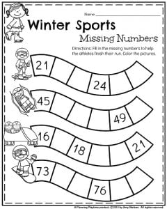 Subtraction Worksheets: Winter — Kindergarten Kiosk