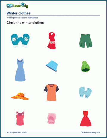 Seasons, clothes and activities worksheets | Worsheets library